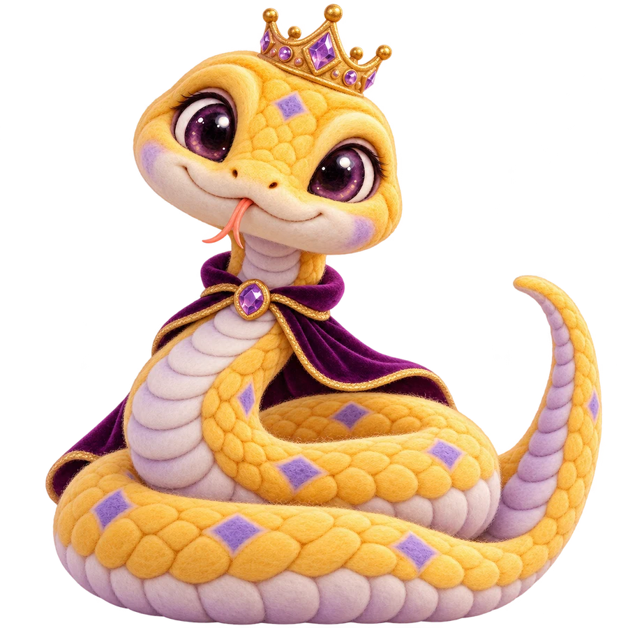 Hisso wearing a gold crown with lilac gems